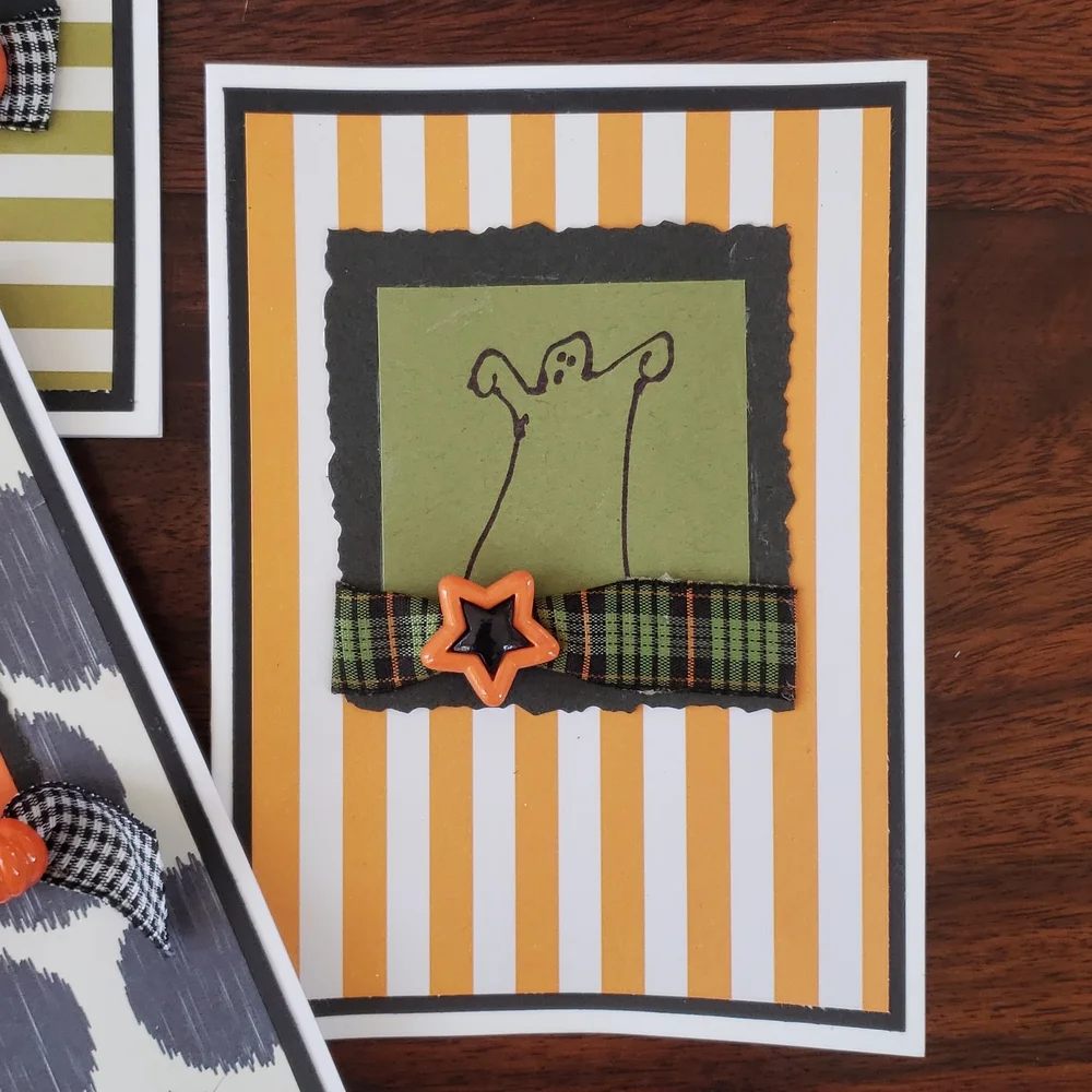 Halloween Note Cards Set of Four • Trick or Treat • Handmade